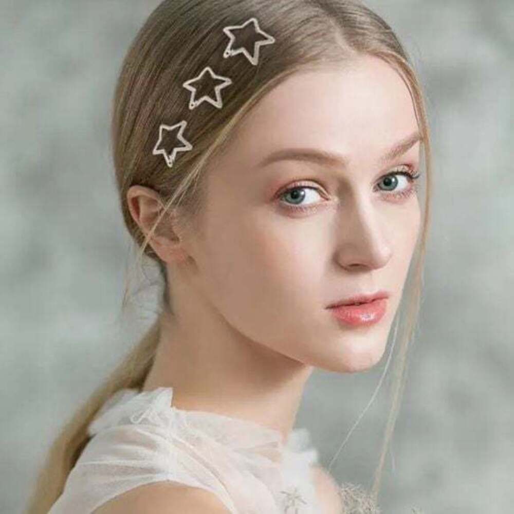 Chic 6 Silver Star Hair Clips